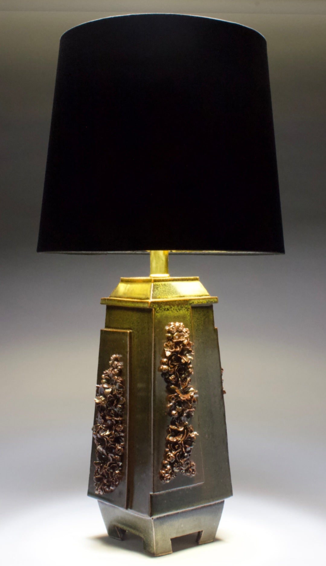 Lamp - Iron Yellow floral